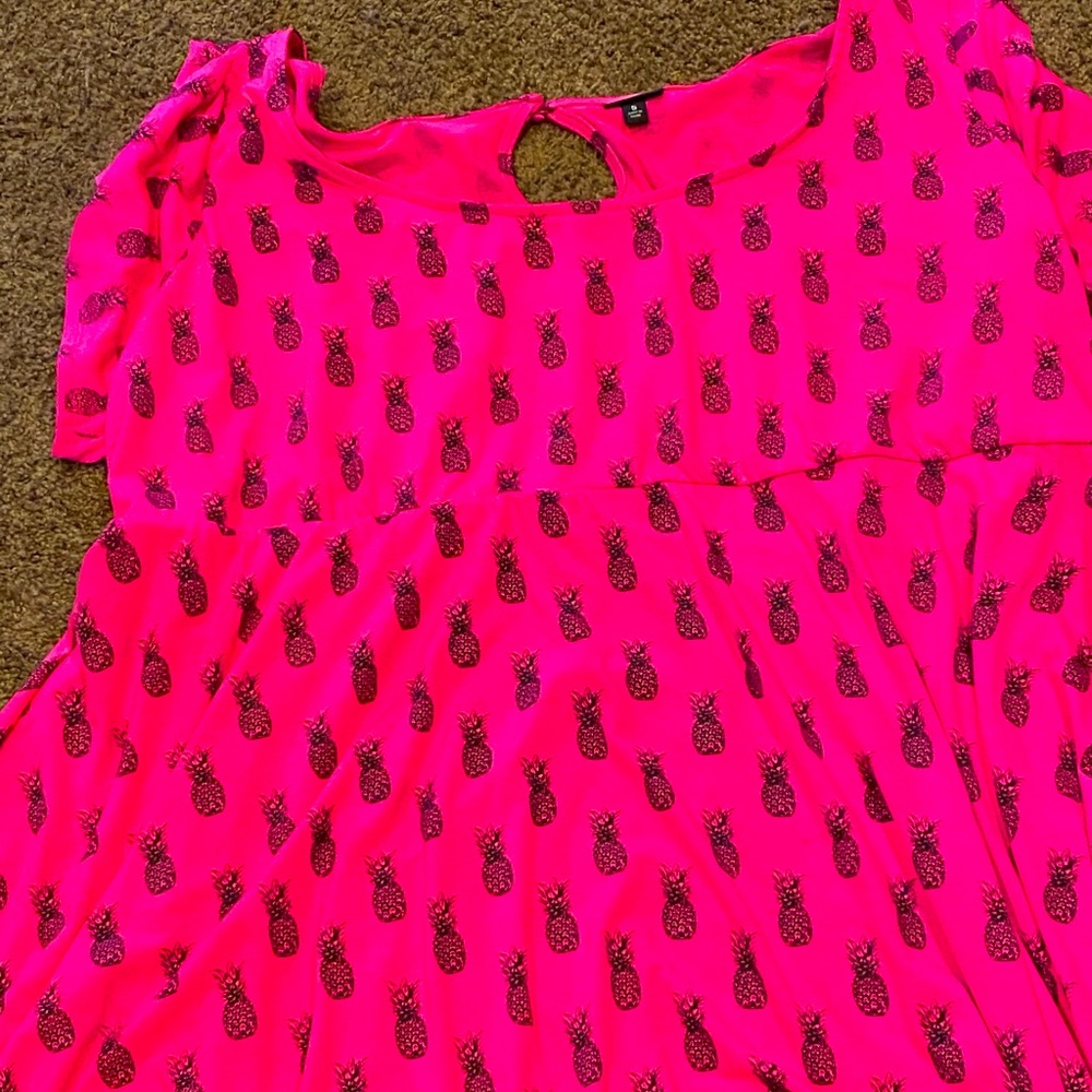 Torrid pink skater dress, size 5, with pineapples